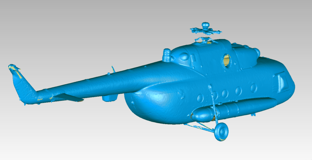 整机扫描数据。RigelScan最高精度可达0.01mm，真实还原飞机表面细节特征。